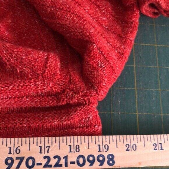 L.L. Bean Red Cotton V-Neck Cardigan Long Sleeve Sweater Button Front Size M - Picture 6 of 7